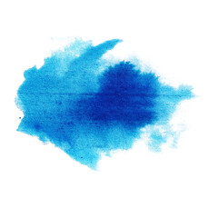 abstract blue wet watercolor brushes element