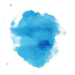 blue hand painted watercolor element