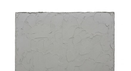 Close-up of a textured grey cement mortar surface or block, isolated on white background