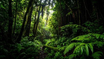 Lush tropical forest interior