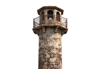 Weathered Stone Watchtower on Transparent Background