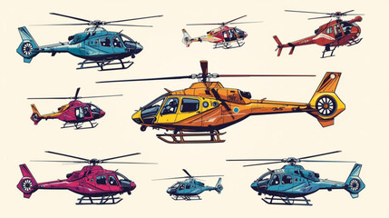 set of helicopter