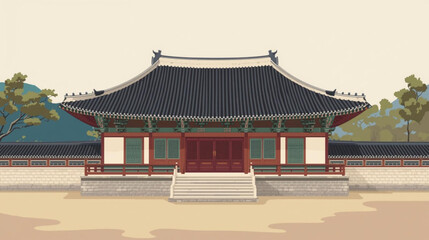 chinese pavilion in the park