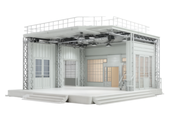 Television Production Studio Set on Transparent Background