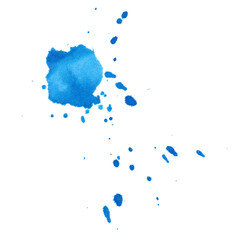 splash of blue watercolor element