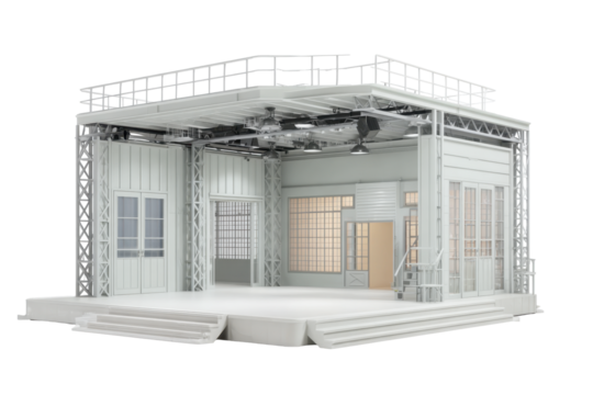 Television Production Studio Set on Transparent Background