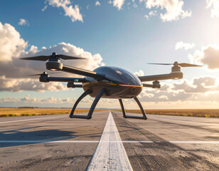 飛行場から離着陸するエアモビリティ(eVTOL)のイメージ