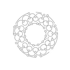 Circular Mandala Line Art Design Pattern