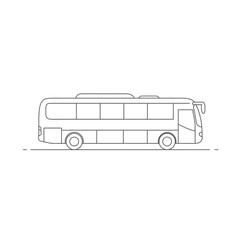 Double Decker Bus Side View Line Art Illustration