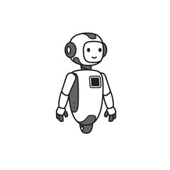Friendly Cartoon Robot Illustration