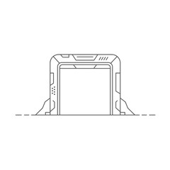 Futuristic Linear Portal Design:  A Minimalist Geometric Gateway Illustration