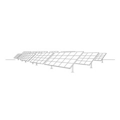 Gray Scale Sketch of Solar Panels in a Row