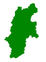 長野県の地図（グリーン）