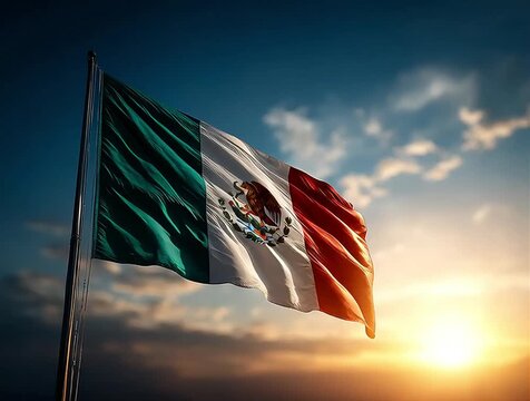Bandera de Mexico. video 4k loop.