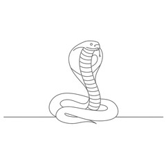 Fototapeta premium Line Art Drawing of a Cobra Snake