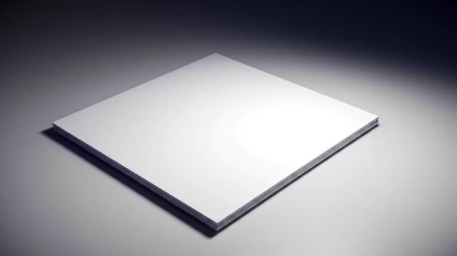 A perfectly square, white, and smooth surface illuminated with dramatic lighting.