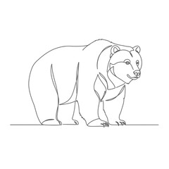 Line Art Grizzly Bear Illustration