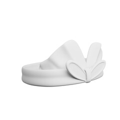 3D model of traditional Balinese udeng headwear, simple folded fabric style, cultural heritage fashion, perfect for rendering, animation, decoration, design projects.
