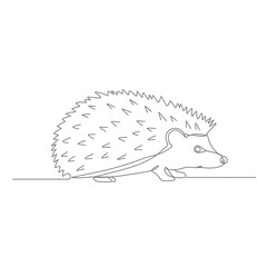 Line Art Illustration of a Hedgehog