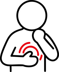 Chest Pain Icon Vector Illustration