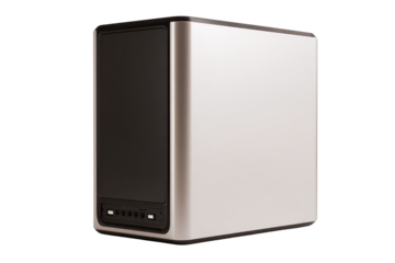 Minimal Modern Desktop PC Tower on Transparent Background