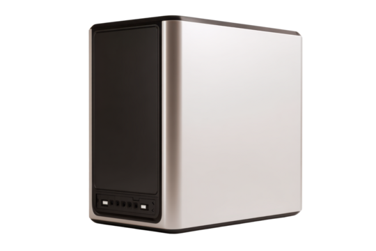 Minimal Modern Desktop PC Tower on Transparent Background