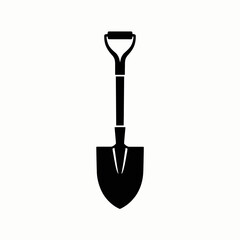 Shovel Silhouette Icon – Garden Spade Tool Vector Illustration