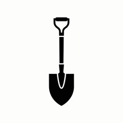 Shovel Silhouette Icon – Garden Spade Tool Vector Illustration
