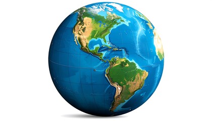 Detailed world map of Americas