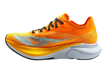 Orange Racing Running Shoe on Transparent Background