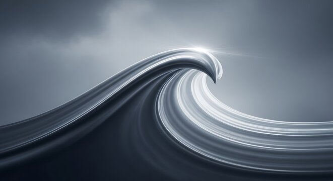 Powerful Ocean Wave, Gray Scale.