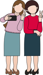 사진을 찍는 친구들