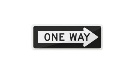 One Way Traffic Sign.