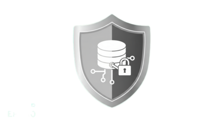 Secure Database Shield Icon Illustration.