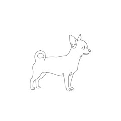Line Art Profile of a Small Chihuahua Dog