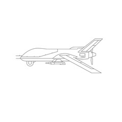 Line Drawing of a Futuristic Aircraft