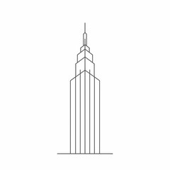 Minimalist Line Art Skyscraper Illustration