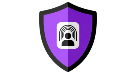 Security Shield with Fingerprint Authentication Icon 1.
