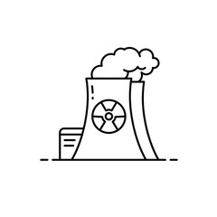 Nuclear Power Plant Line Art Illustration