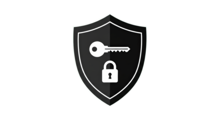 Security Shield with Key and Lock.