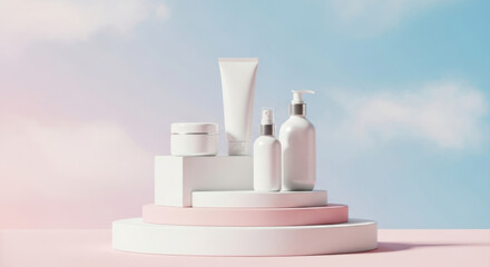 3d beauty skincare mockup