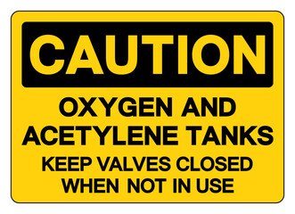Caution Oxygen And Acetylene Tanks Symbol Sign ,Vector Illustration, Isolate On White Background Label.EPS10
