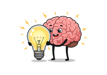 Brilliant Ideas: A Creative Brainpower Illustration on white background
