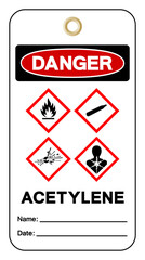 Danger Acetylene Symbol Sign ,Vector Illustration, Isolate On White Background Label.EPS10