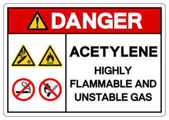 Danger Highly Flammable And Unstable Gas Symbol Sign ,Vector Illustration, Isolate On White Background Label. EPS10
