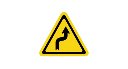 Winding Road Ahead Warning Sign.
