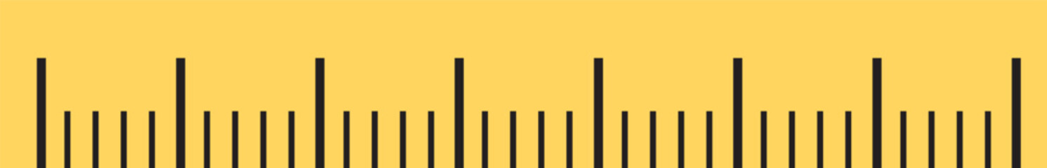 Yellow school ruler isolated on transparent background. Measuring tools vector