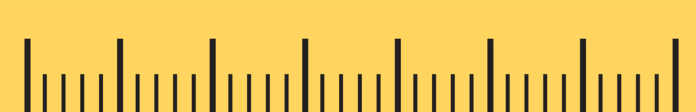 Yellow school ruler isolated on transparent background. Measuring tools vector