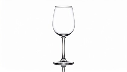 High-quality image of a clear wine glass on a white background, perfect for product displays and design mockups.