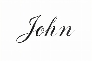 Elegant John name script, white background, calligraphy, wedding stationery